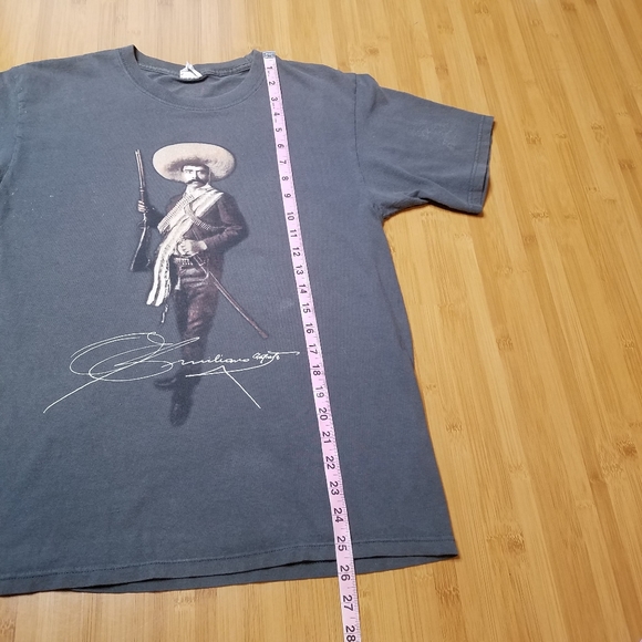 Vintage y2k Mexican Soldier Shirt Gray Medium Mens - Picture 7 of 9